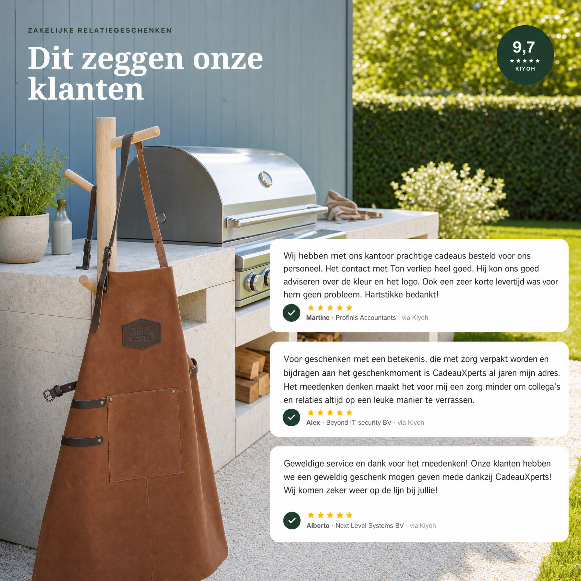 Hide & stitches Lederen Grill & BBQ Schort
